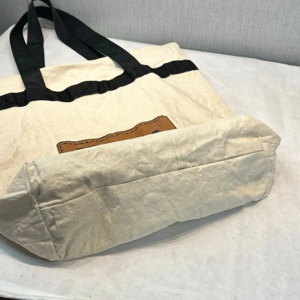Texas Canvas Tote Bag Zip Top Reusable Ecofriendly Travel TX Lone Star State